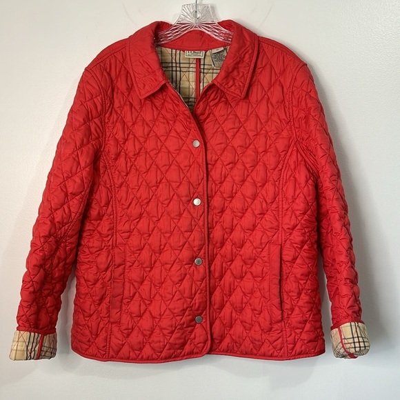 LL Bean Quilted Barn Riding Jacket Pink Coral Size XL - Picture 1 of 9